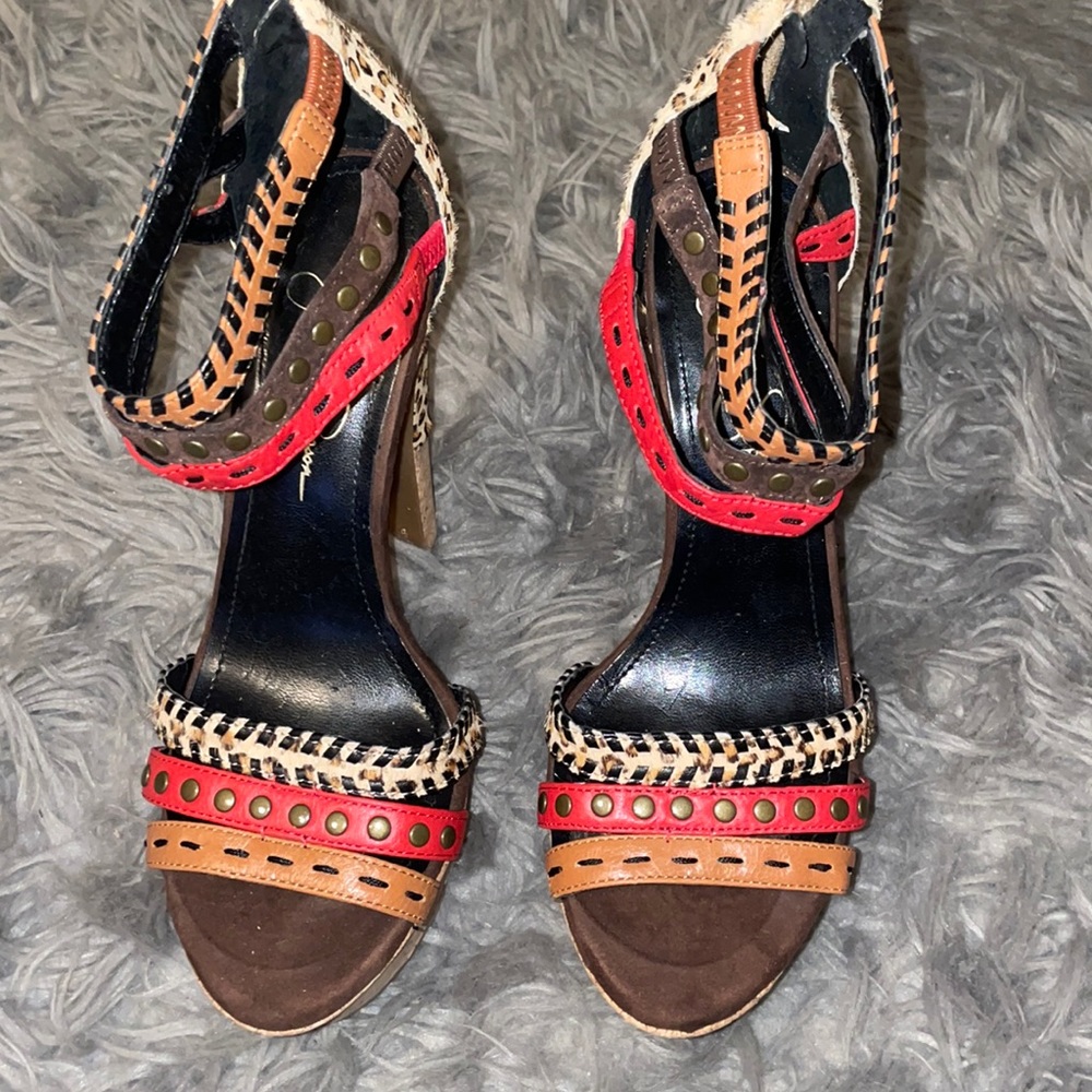 Jessica Simpson Sandal Heels! Mix print! Size 8